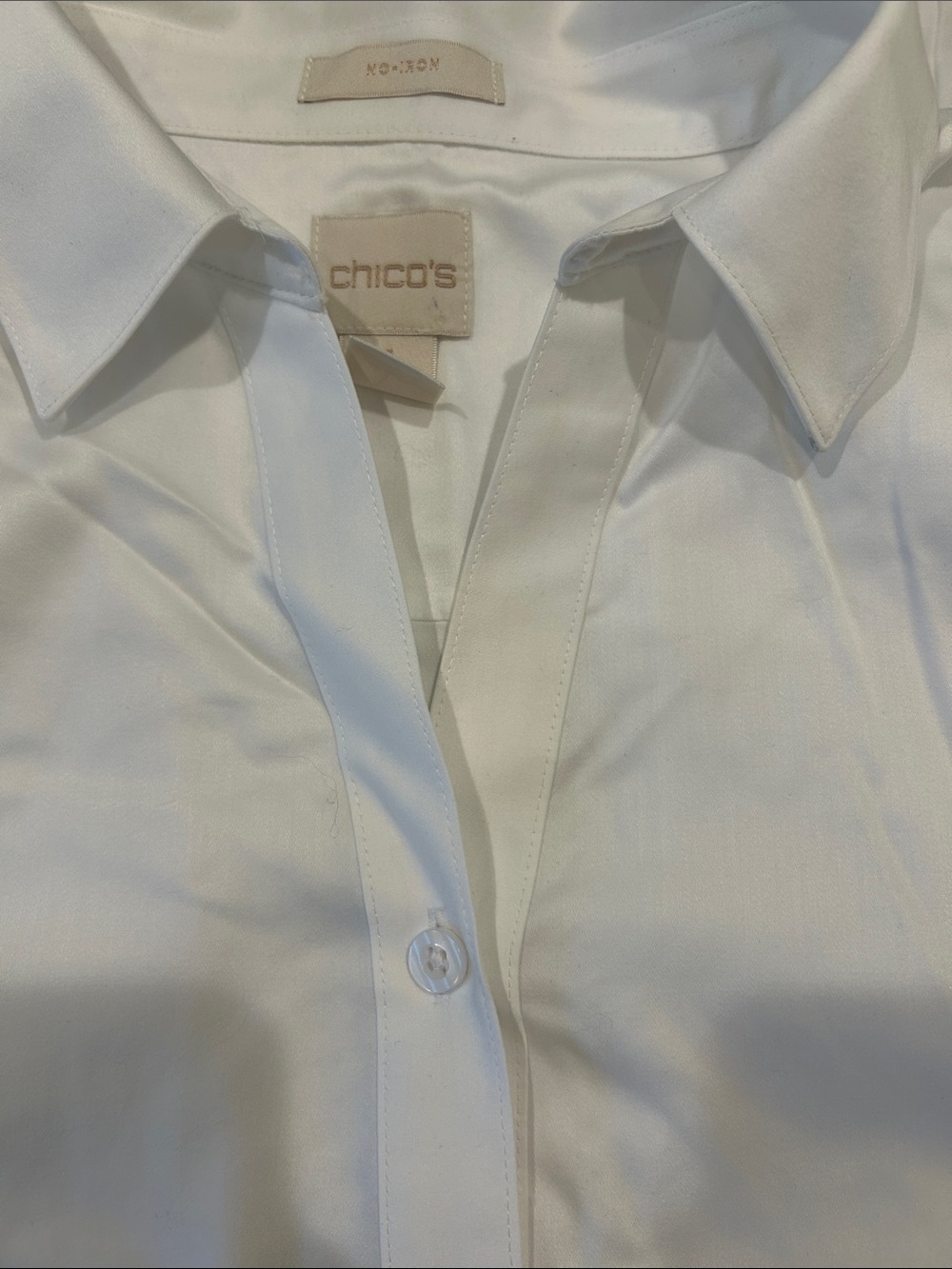 Chico's White Button-Front Collared Dress Shirt - Picture 3 of 6